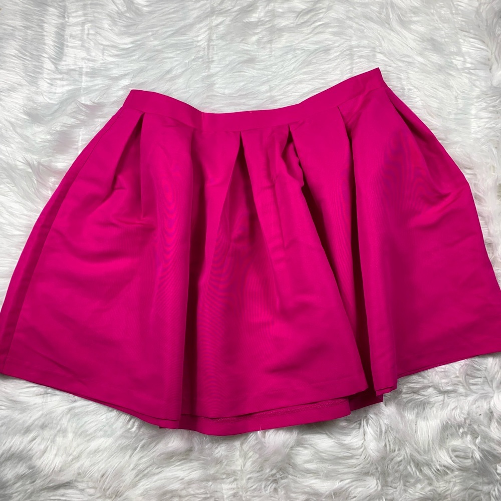 Hot Pink Pleated Skater Skirt (NWT)